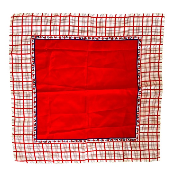 VINTAGE RED WHITE & BLUE SCARF/WRAP - Picture 3 of 5